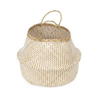 Panier de rangement naturel et blanc "Belly" L