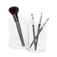 Rangement maquillage pour pinceaux 2 compartiments transparent
