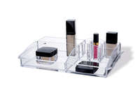 Organisateur maquillage et bijoux 8 compartiments transparent