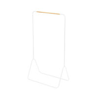 Portant blanc en métal arrondi avec barre en bois "Elias"