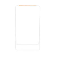 Portant blanc en métal arrondi avec barre en bois "Elias"