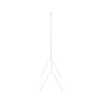 Portant blanc en métal arrondi avec barre en bois "Elias"