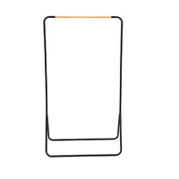 Portant noir en métal arrondi avec barre en bois "Elias"