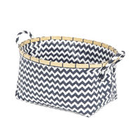 Panier de rangement bleu marine "Zig-zag"