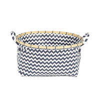 Panier de rangement bleu marine "Zig-zag"