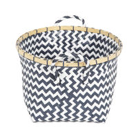 Panier de rangement bleu marine "Zig-zag"