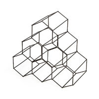 Range-bouteilles bronze mat 6 compartiments "Hexa"