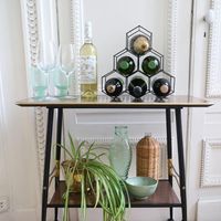 Range-bouteilles bronze mat 6 compartiments "Hexa"