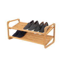 Étagère range-chaussures 2 niveaux en bambou "Welly"