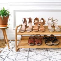 Étagère range-chaussures 2 niveaux en bambou "Welly"