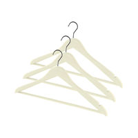 Lot de 3 cintres avec barre beiges "Cancale"