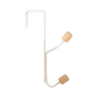 Patère de porte blanche 2 crochets bois "Helsinki"