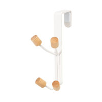 Patère de porte blanche 4 crochets bois "Helsinki"