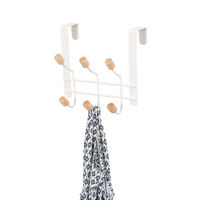 Patère de porte blanche 6 crochets bois "Helsinki"