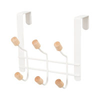 Patère de porte blanche 6 crochets bois "Helsinki"