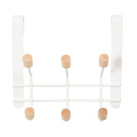 Patère de porte blanche 6 crochets bois "Helsinki"