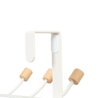 Patère de porte blanche 6 crochets bois "Helsinki"