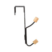 Patère de porte noire 2 crochets bois "Helsinki"