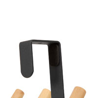 Patère de porte noire 6 crochets bois "Helsinki"