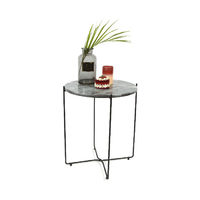 Table d'appoint ronde en marbre noir "Agneta"
