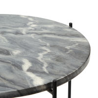 Table d'appoint ronde en marbre noir "Agneta"