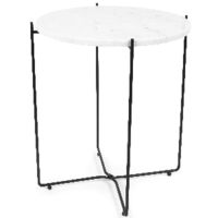 Table d'appoint ronde en marbre blanc "Agneta"