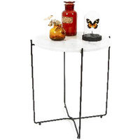 Table d'appoint ronde en marbre blanc "Agneta"