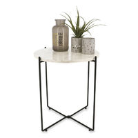 Table d'appoint ronde en marbre blanc "Agneta"