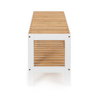 Étagère range-chaussures 2 niveaux blanc/bois "Akira"