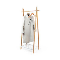 Portant en bois avec étagère blanche "Nagano"