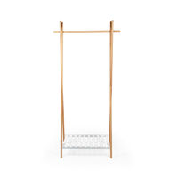 Portant en bois avec étagère blanche "Nagano"