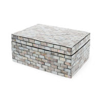 Boite rectangulaire nacrée grise "Haiphong" 