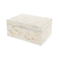 Boite rectangulaire nacrée crème "Haiphong" 