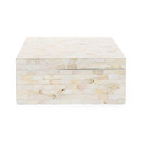 Boite rectangulaire nacrée crème "Haiphong" 