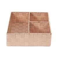 Organisateur de tiroir 3 compartiments rigide rose blush "Stan"