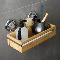 Rangement mural à ventouses "Spa" en bambou