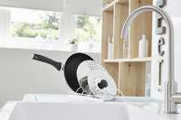 Egouttoir à vaisselles pour couvercles et poêles blanc