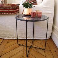 Table d'appoint Agneta en marbre noir