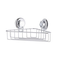 Etagère d’angle à ventouses argent "Bestlock"