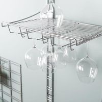 Étagère de rangement mural pour verres argent "Walltech"